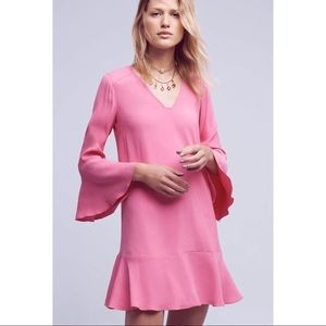 Anthro HD in Paris Pink Carissa Bell Sleeve Dress